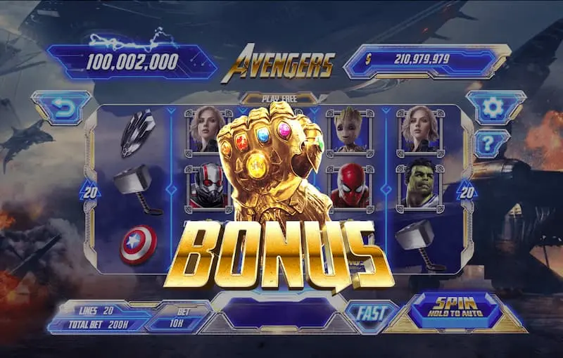 Hệ số thanh toán cho các biểu tượng trong game Avengers 